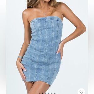 Princess Polly strapless Denim dress
